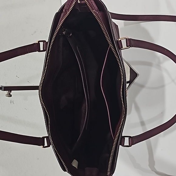 Tory Burch Emerson Micro Satchel Crossbody Shoulder Bag Burgundy Tote - Picture 10 of 16